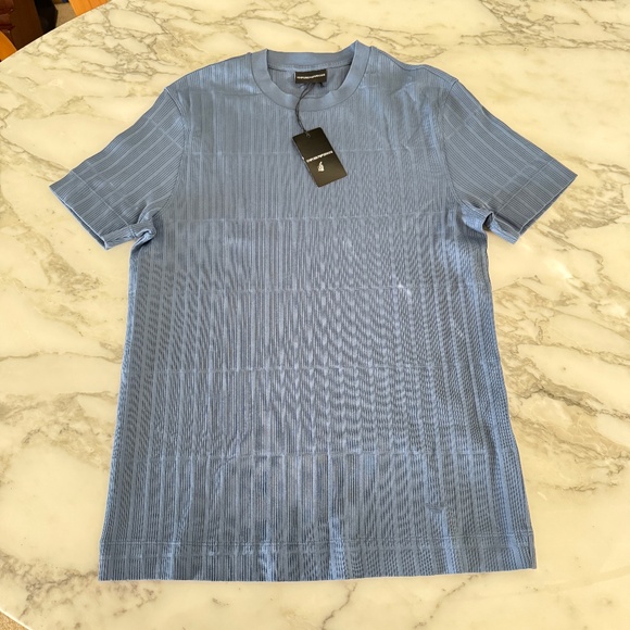 Emporio Armani Blue 100% Cotton Short Sleeve T-shirt, Size Small - Picture 1 of 4